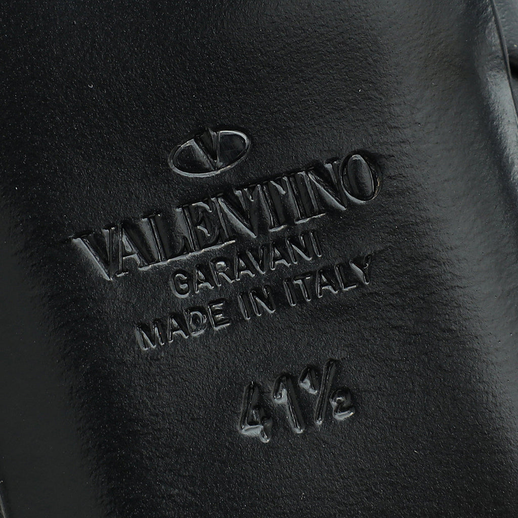 Valentino Black Roman Stud Flat Mules 41.5
