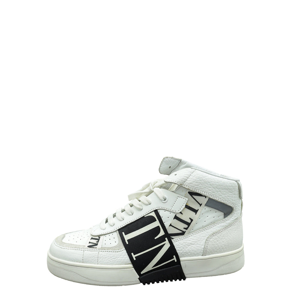 Valentino White VL7N Logo High Top Sneaker 41