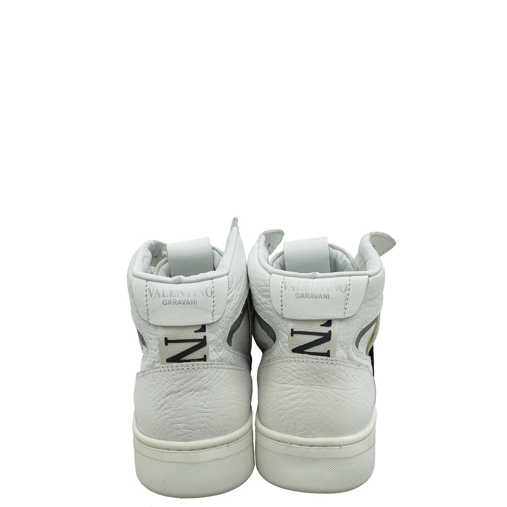 Valentino White VL7N Logo High Top Sneaker 41