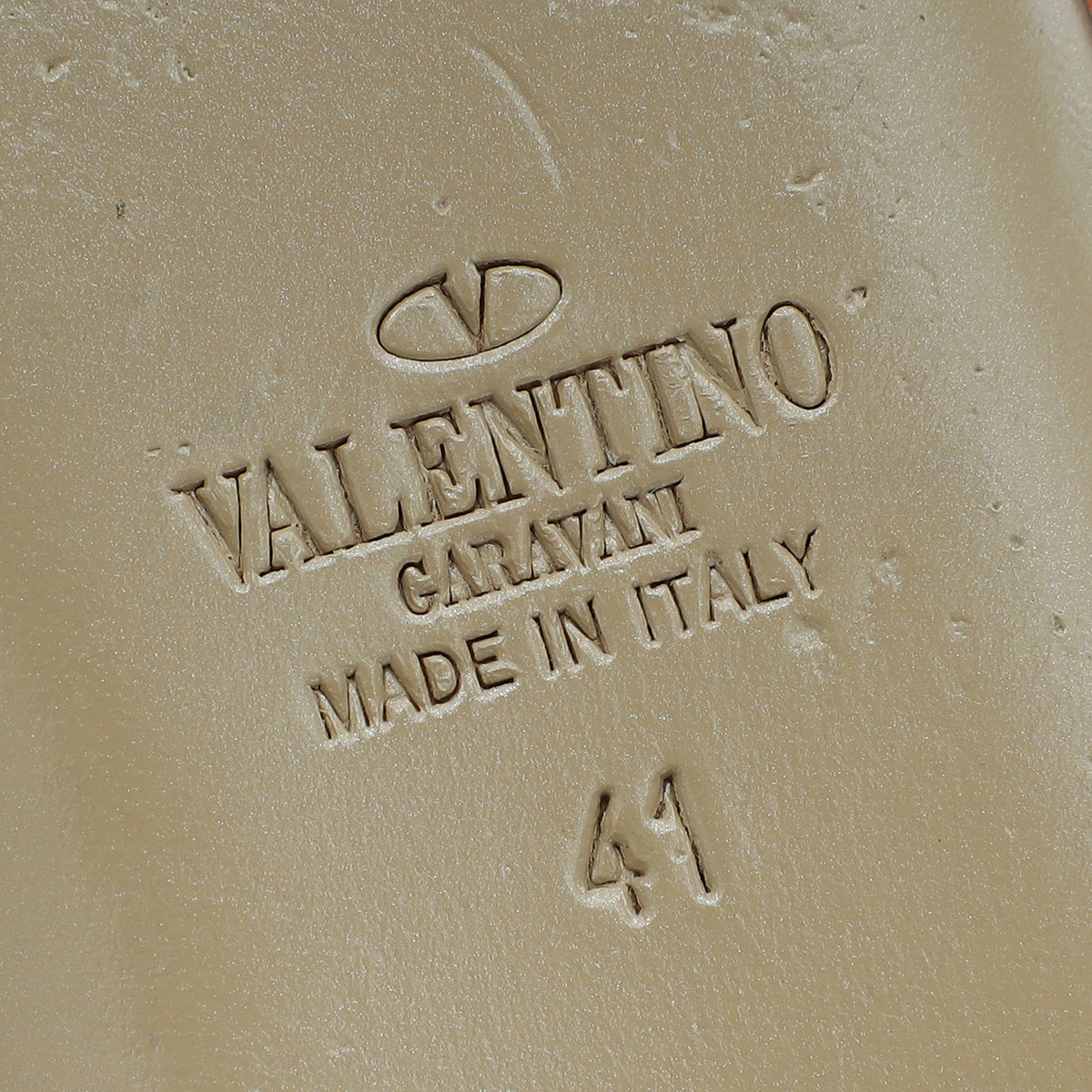 Valentino Rust Rockstud Caged Flat Ballerina 41