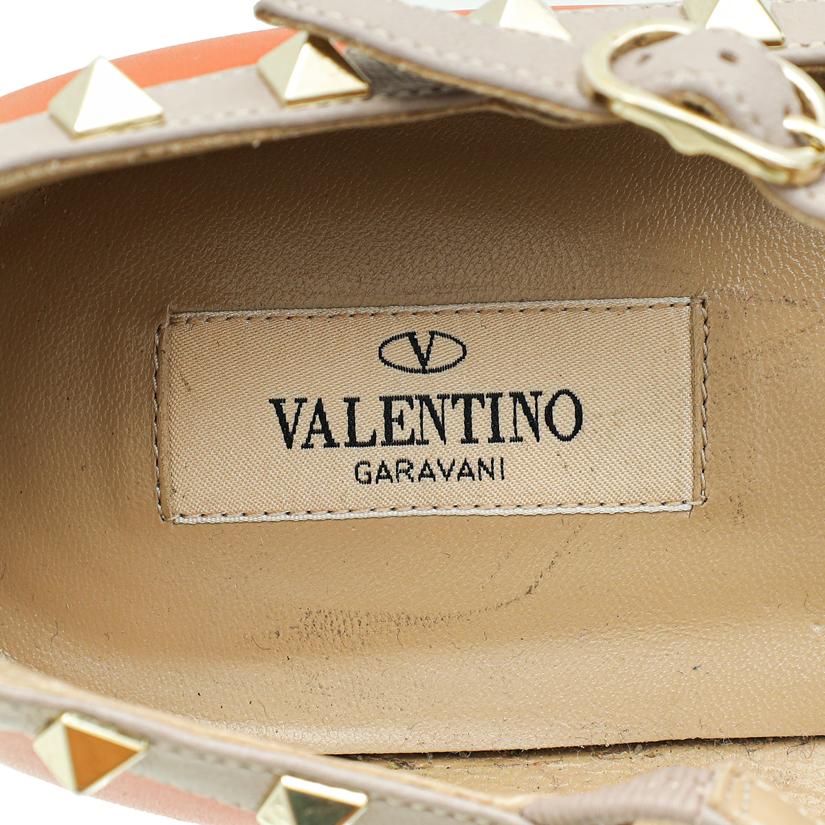 Valentino Rust Rockstud Caged Flat Ballerina 41