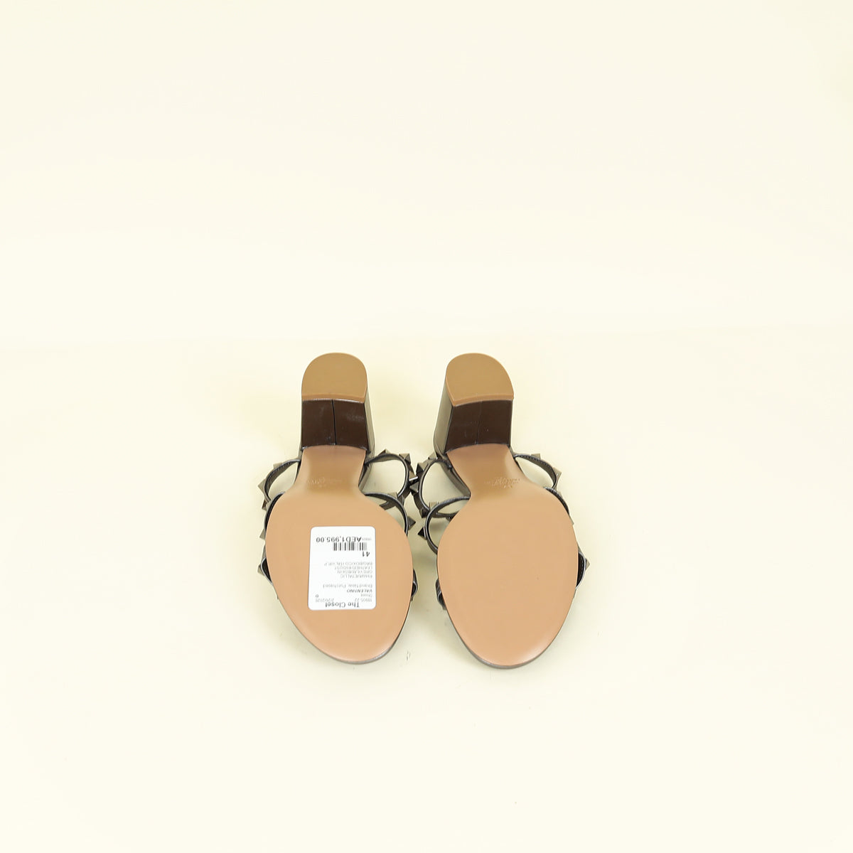 Valentino Metallic Grey Rockstud 60 Slide Sandals 41