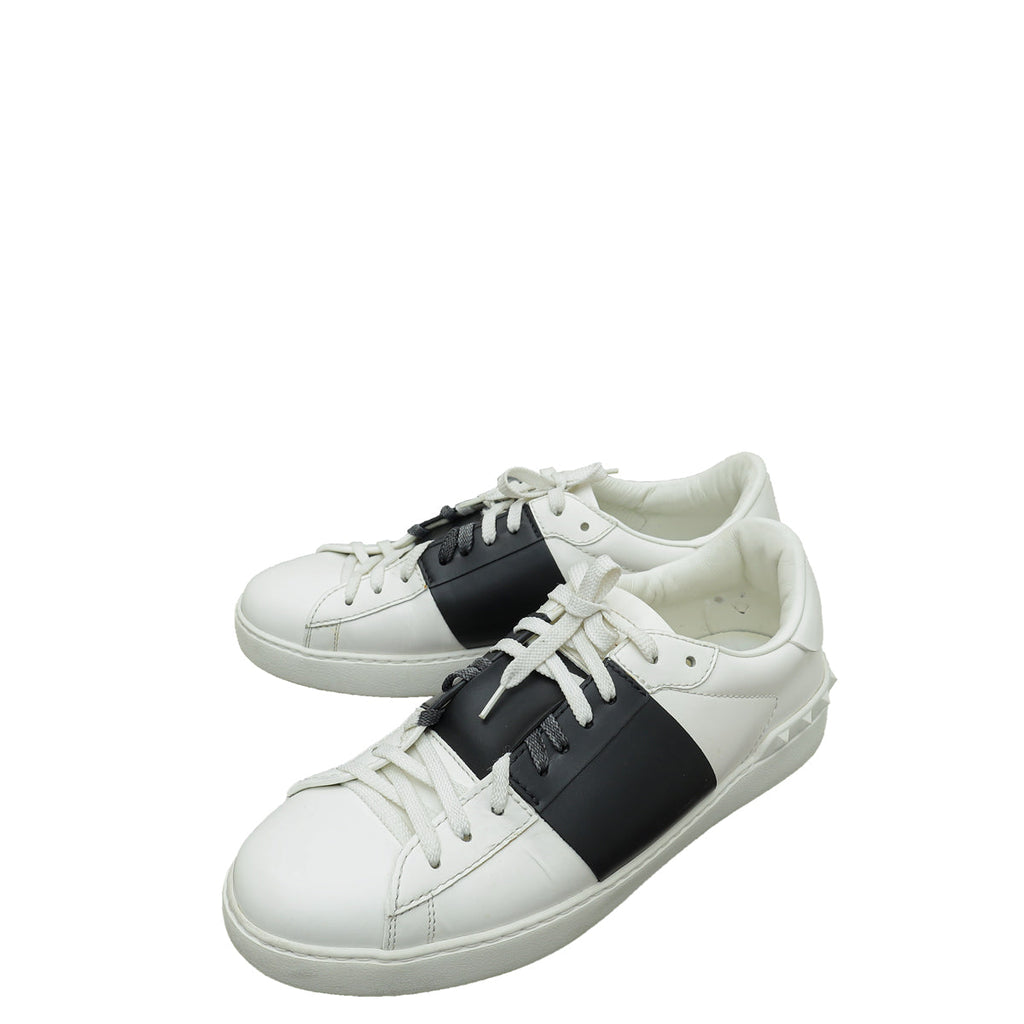 Valentino Bicolor Rockstud Open Stripe Sneaker 42