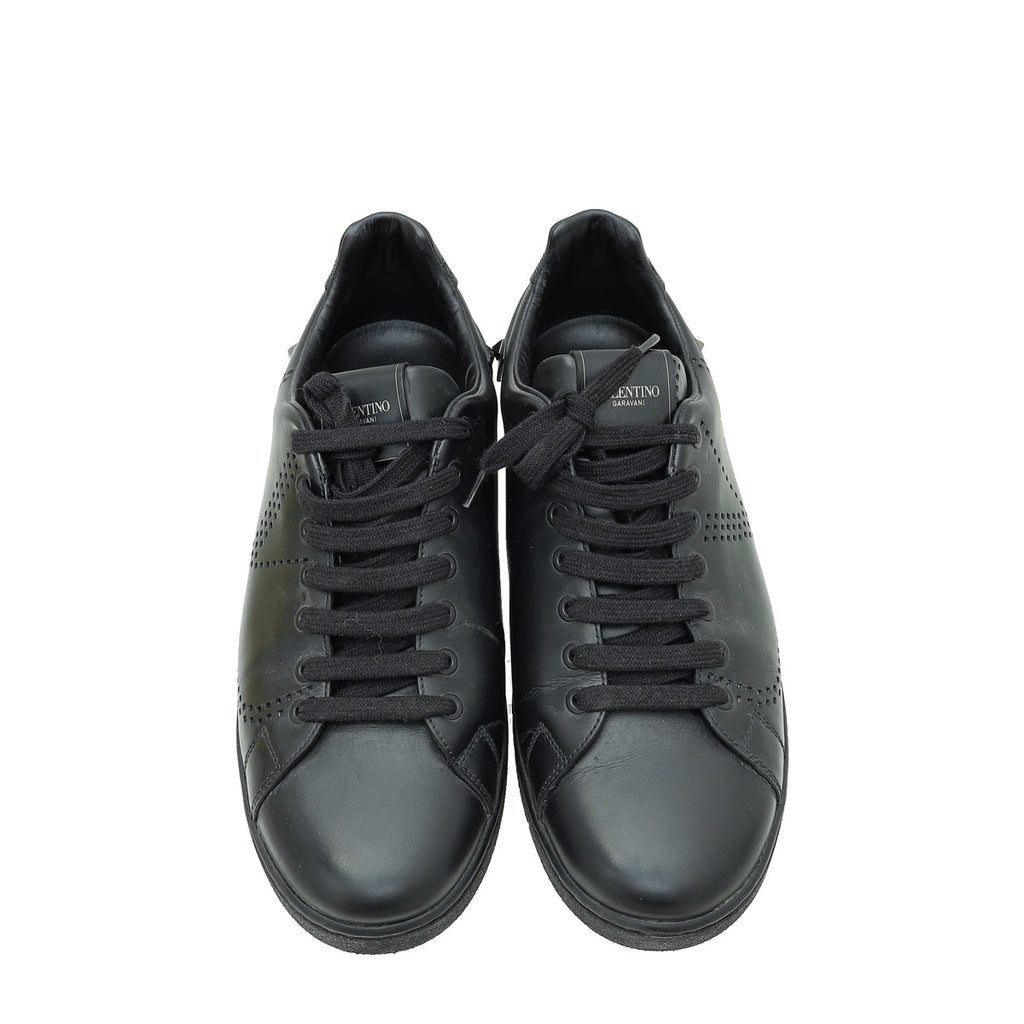 Valentino Black Rockstud Backnet Sneaker 42