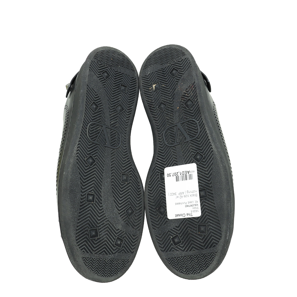 Valentino Black Rockstud Backnet Sneaker 42