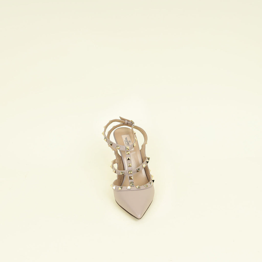 Valentino Poudre Rockstud Caged Ankle Strap 100 Pumps 42