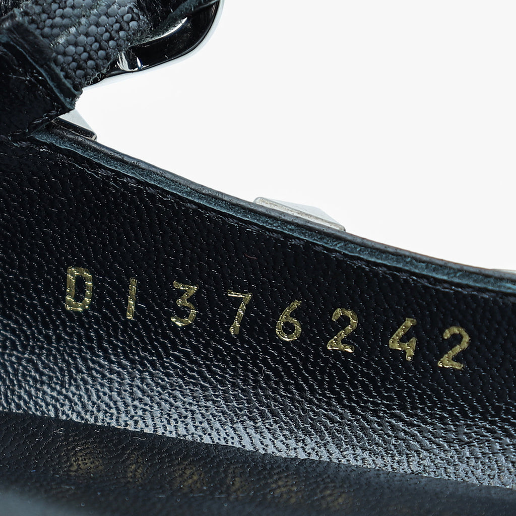 Valentino Black Rockstud Caged Ankle Strap Flats 42