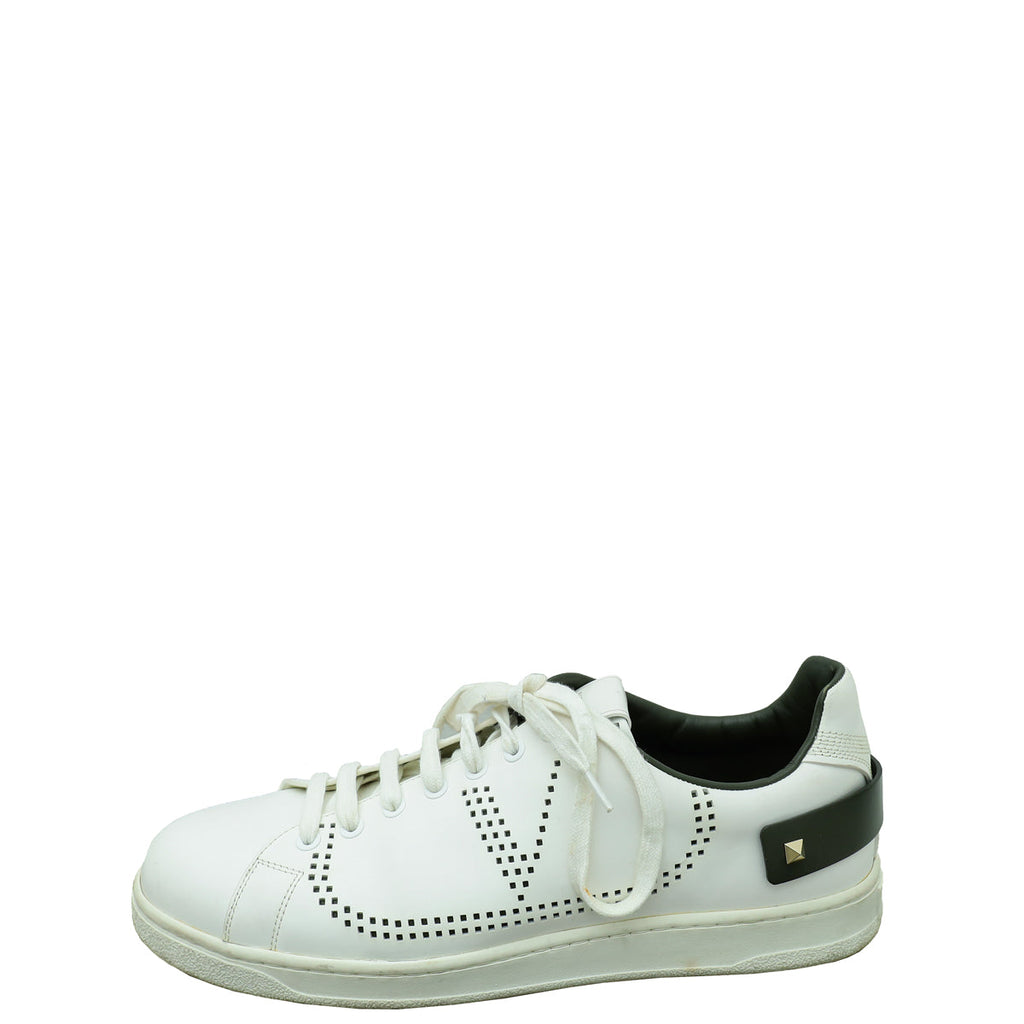 Valentino White Rockstud Backnet Sneaker 42