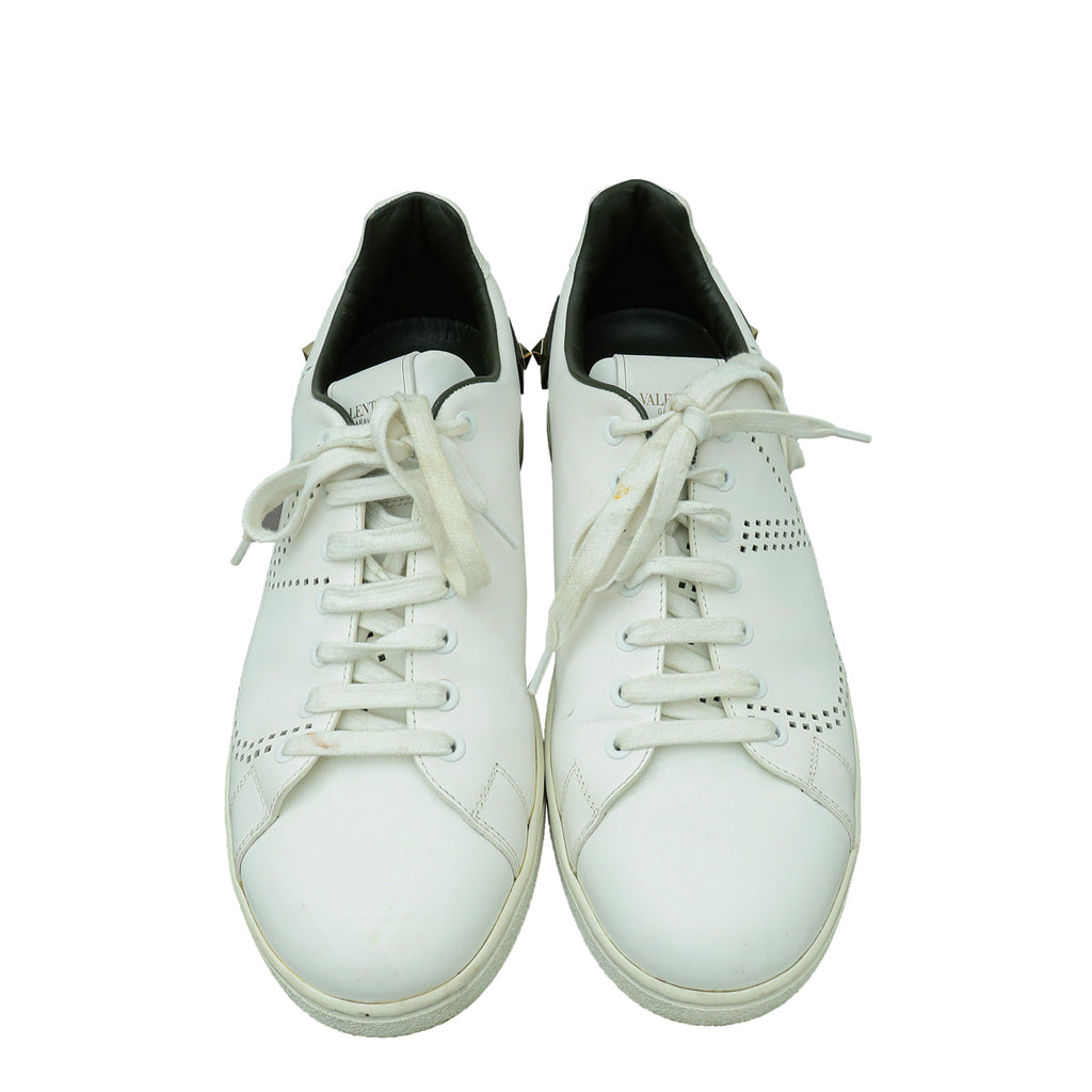 Valentino White Rockstud Backnet Sneaker 42
