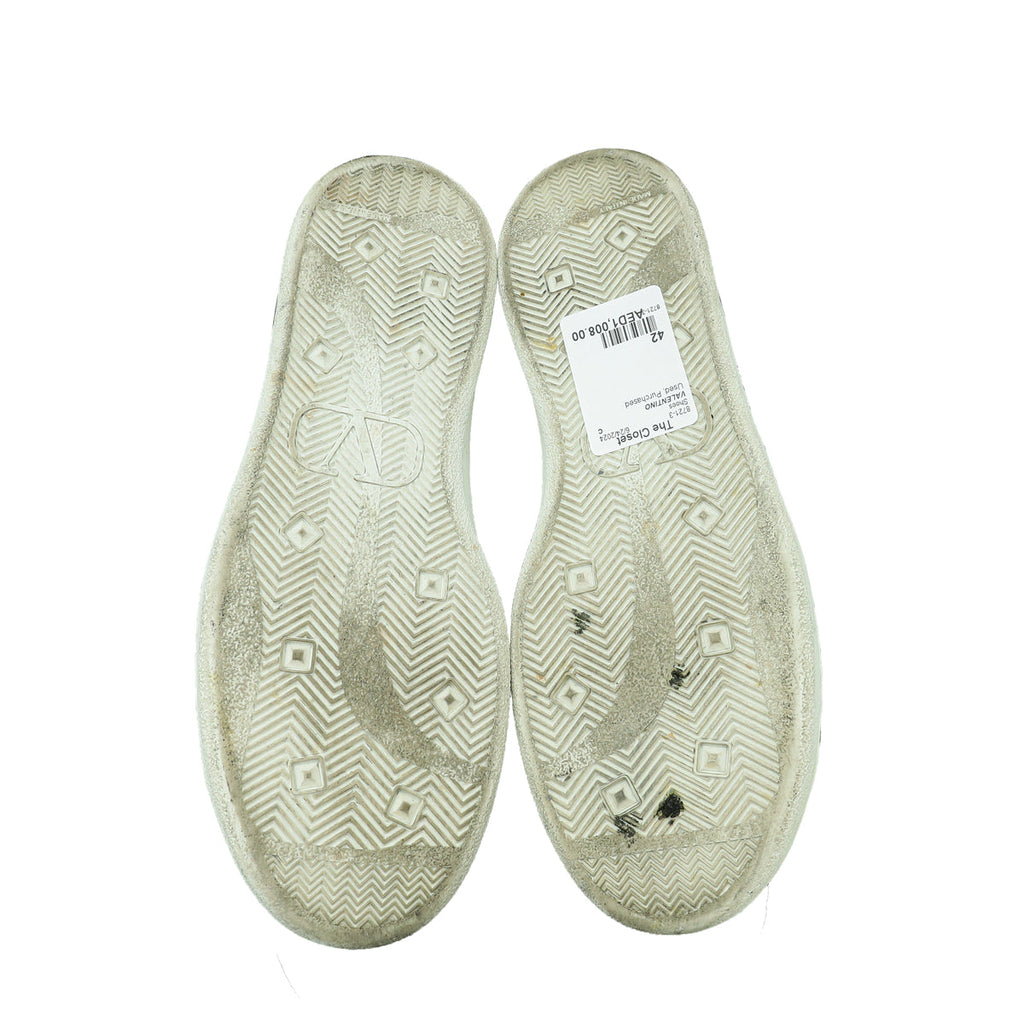 Valentino White Rockstud Backnet Sneaker 42