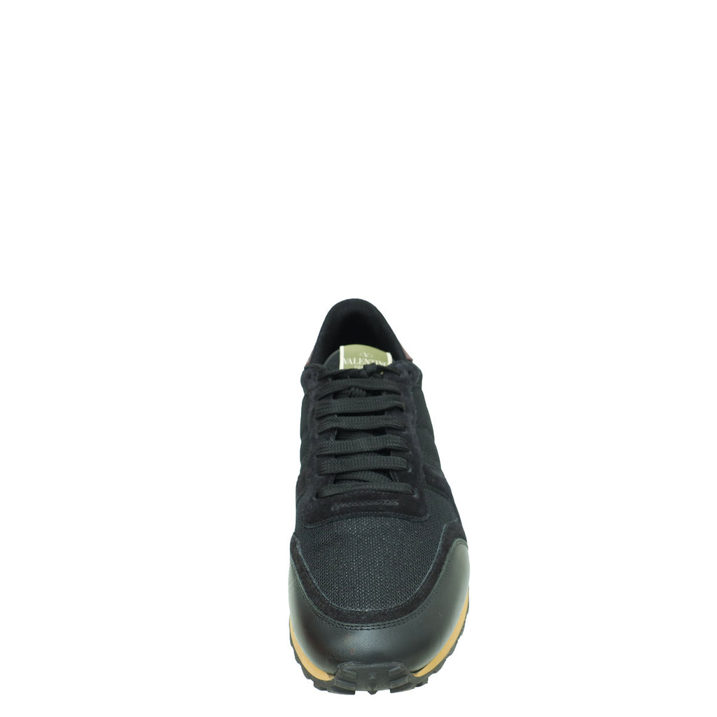 Valentino Black Mesh Suede Rockstud Sneaker 43