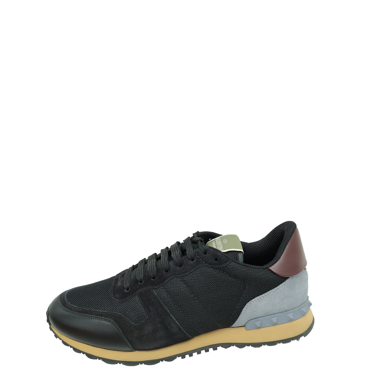Valentino Black Mesh Suede Rockstud Sneaker 43
