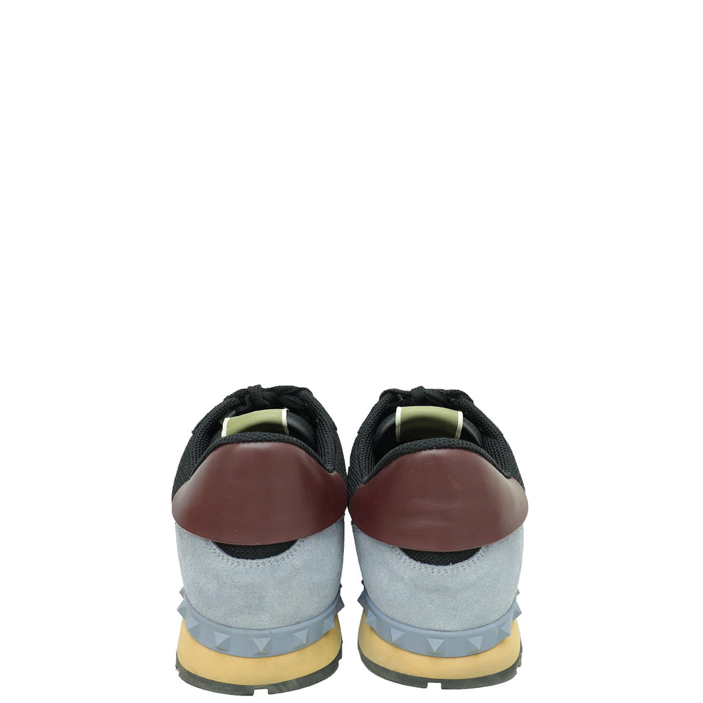Valentino Black Mesh Suede Rockstud Sneaker 43