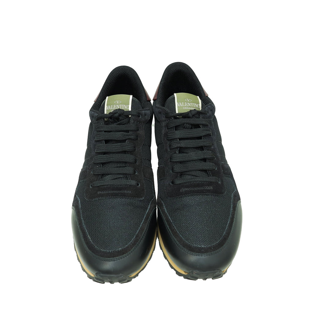 Valentino Black Mesh Suede Rockstud Sneaker 43