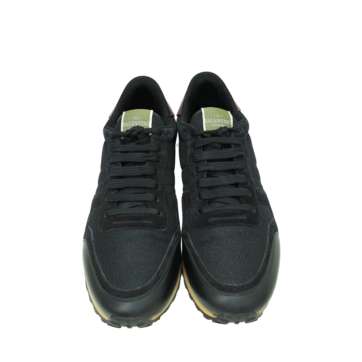Valentino Black Mesh Suede Rockstud Sneaker 43
