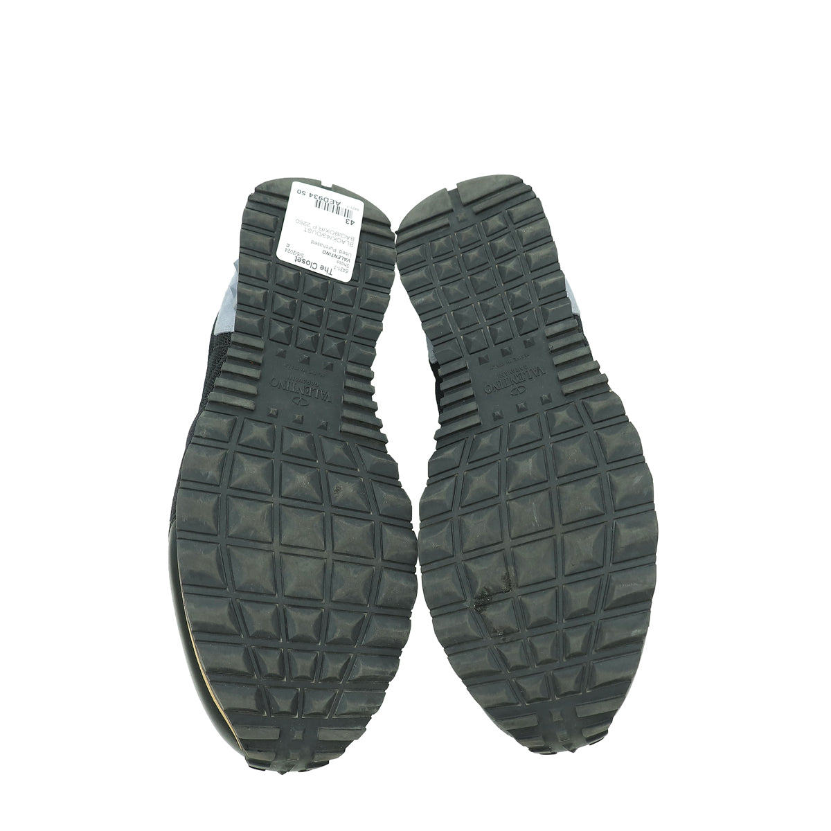 Valentino Black Mesh Suede Rockstud Sneaker 43
