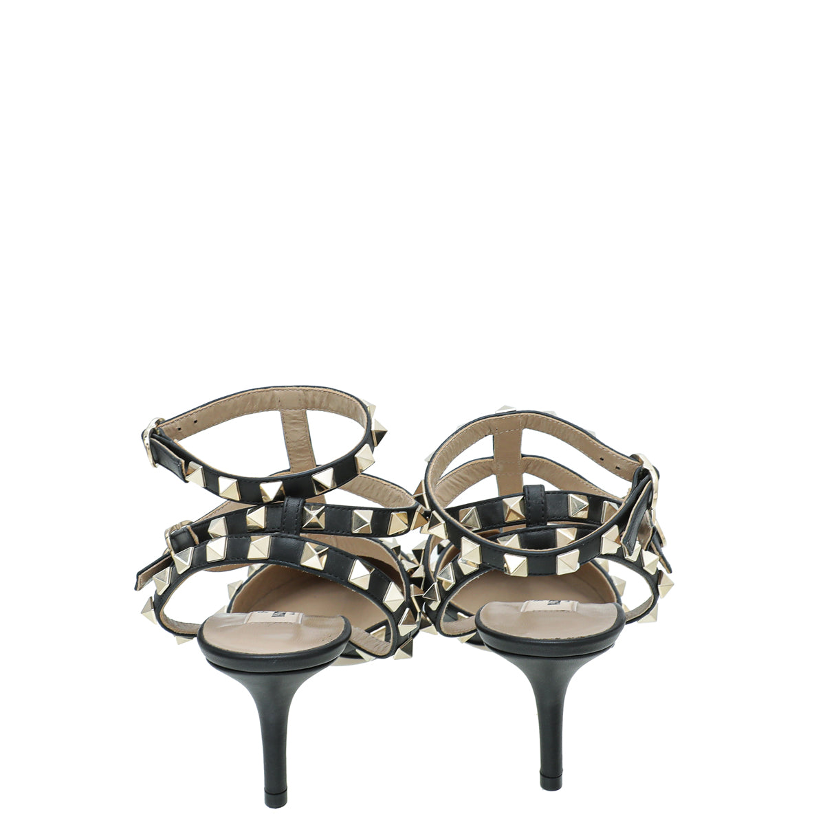 Valentino Black Rockstud Caged 85mm Pump 37.5