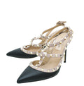 Valentino Bicolor Rockstud Caged Ankle Strap Pump 37.5
