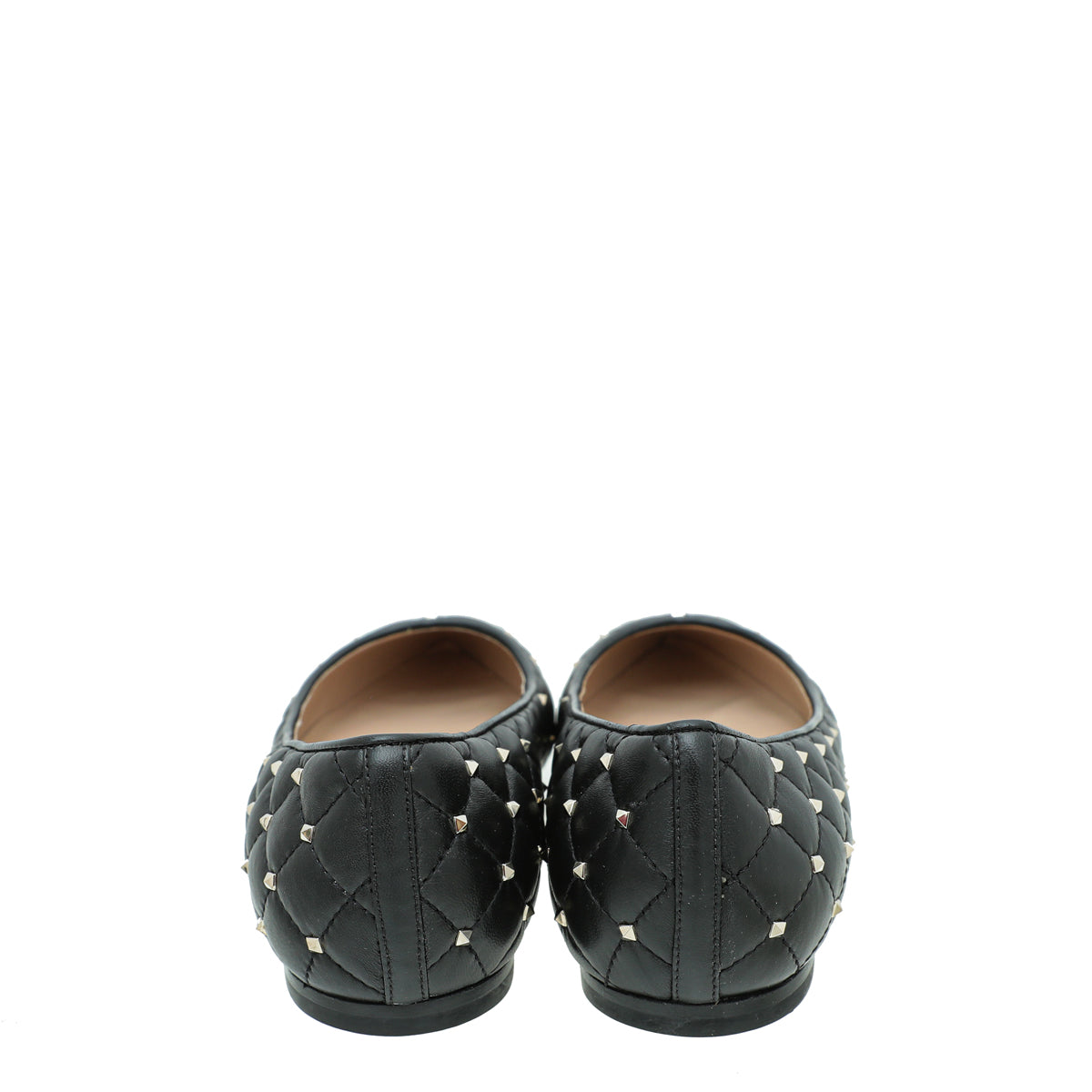 Valentino Black Rockstud Spike Flat Ballerina 38.5