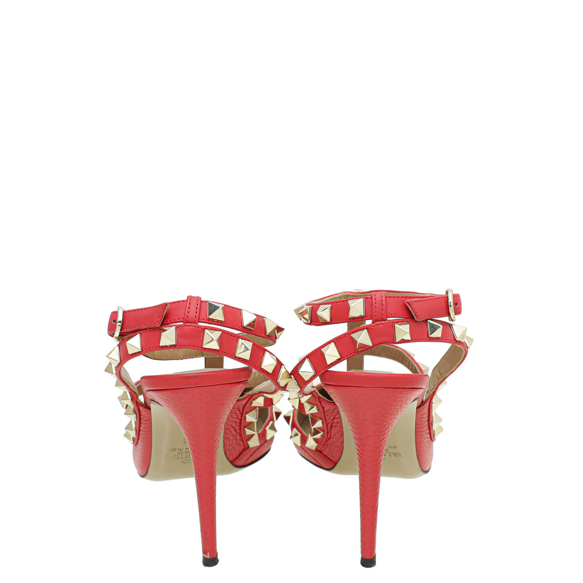 Valentino Red Rockstud Caged Ankle Strap Pump 38