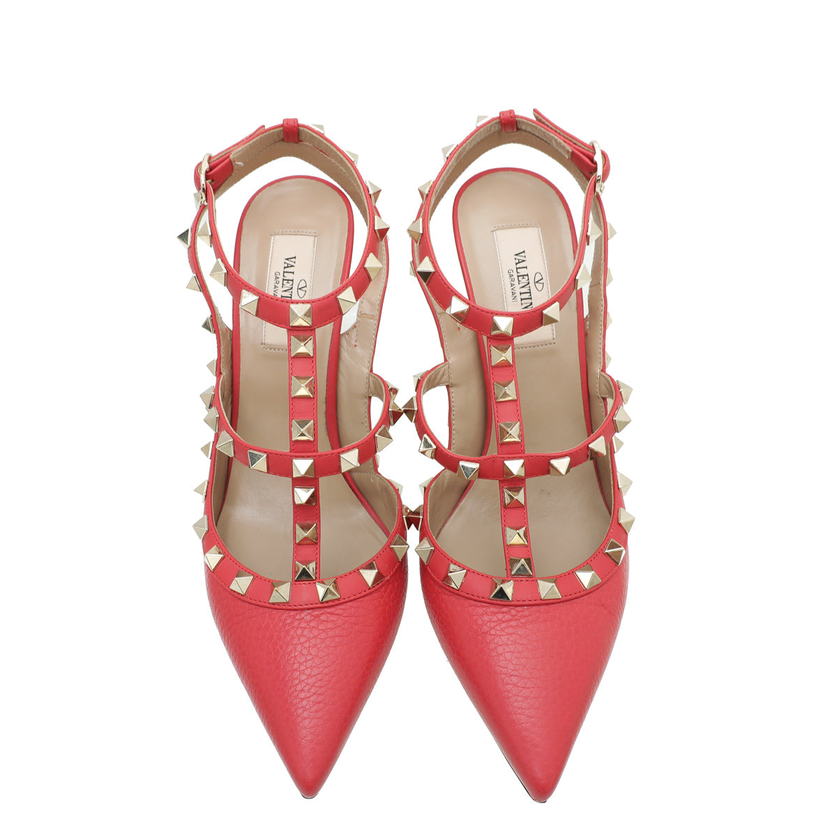 Valentino Red Rockstud Caged Ankle Strap Pump 38
