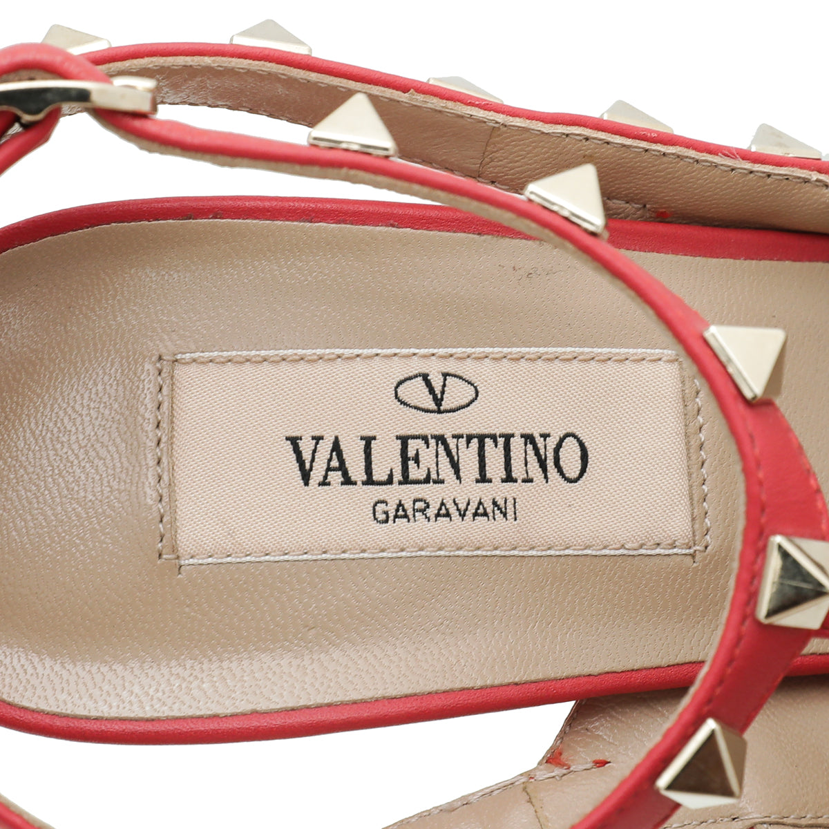 Valentino Red Rockstud Caged Ankle Strap Pump 38