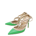 Valentino Green Rockstud Caged Ankle Strap Pump 38