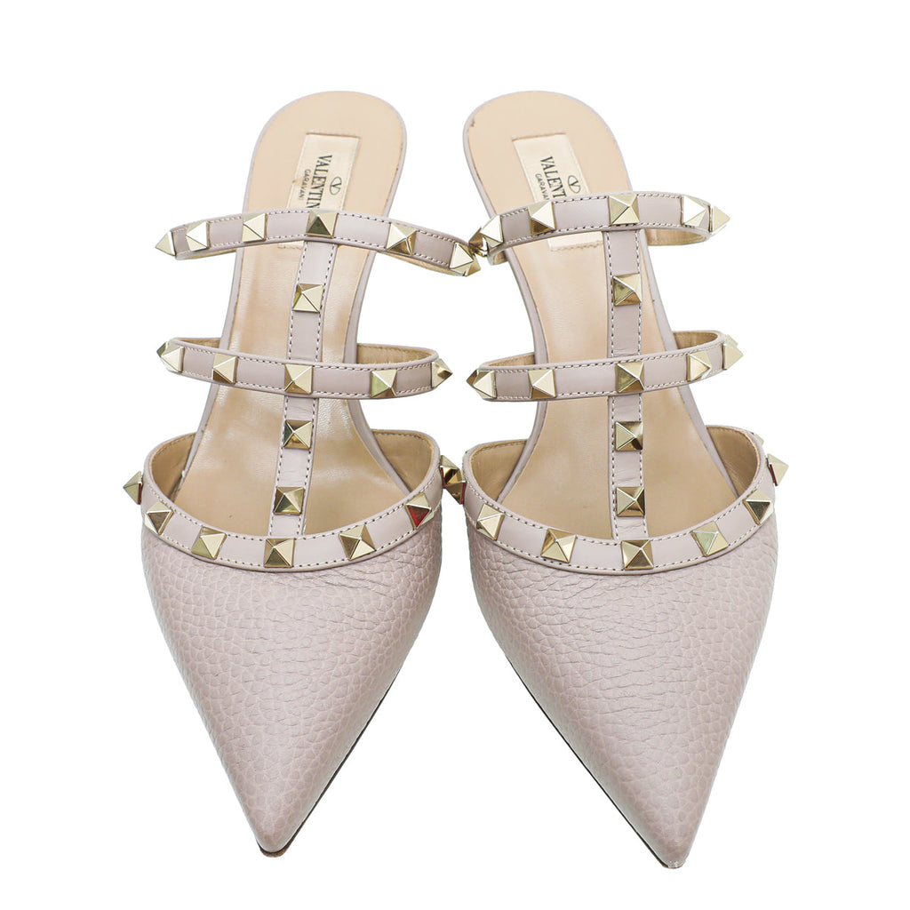 Valentino Poudre Rockstud Caged Mules 39