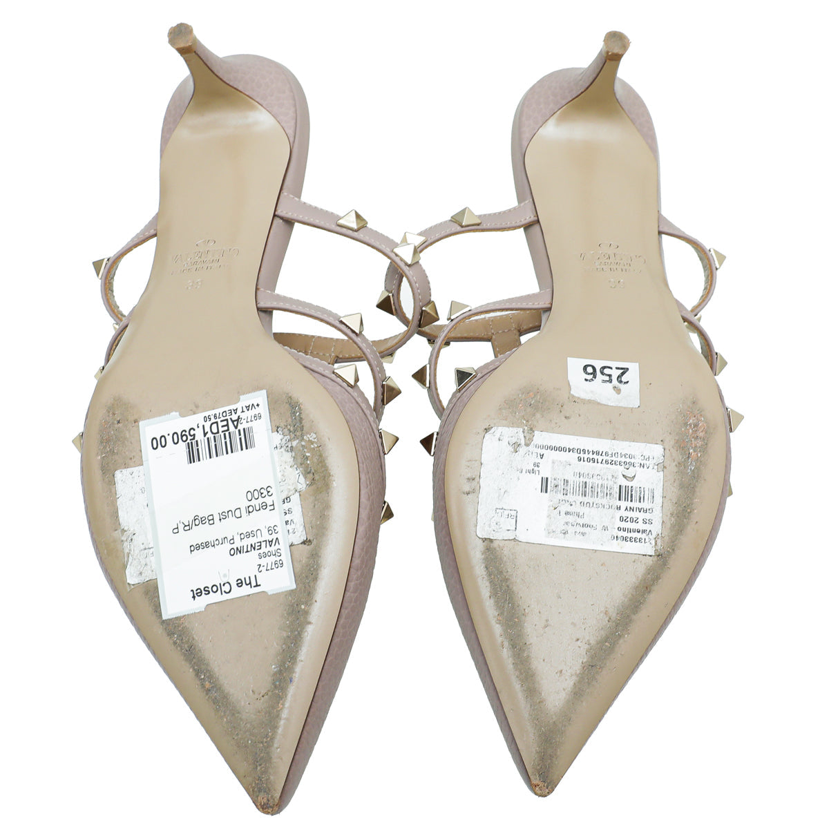 Valentino Poudre Rockstud Caged Mules 39