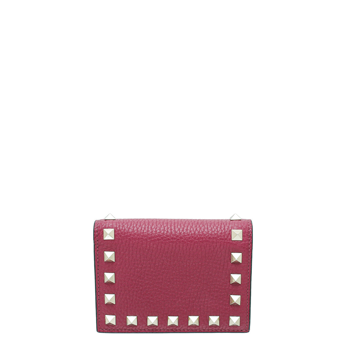 Valentino Fuchsia Rockstud Small French Wallet