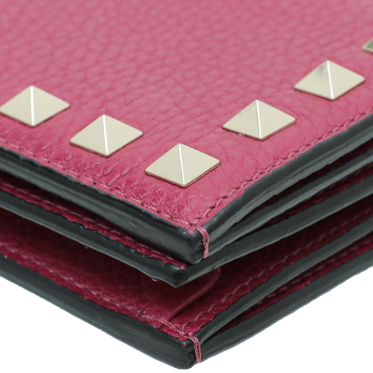 Valentino Fuchsia Rockstud Small French Wallet