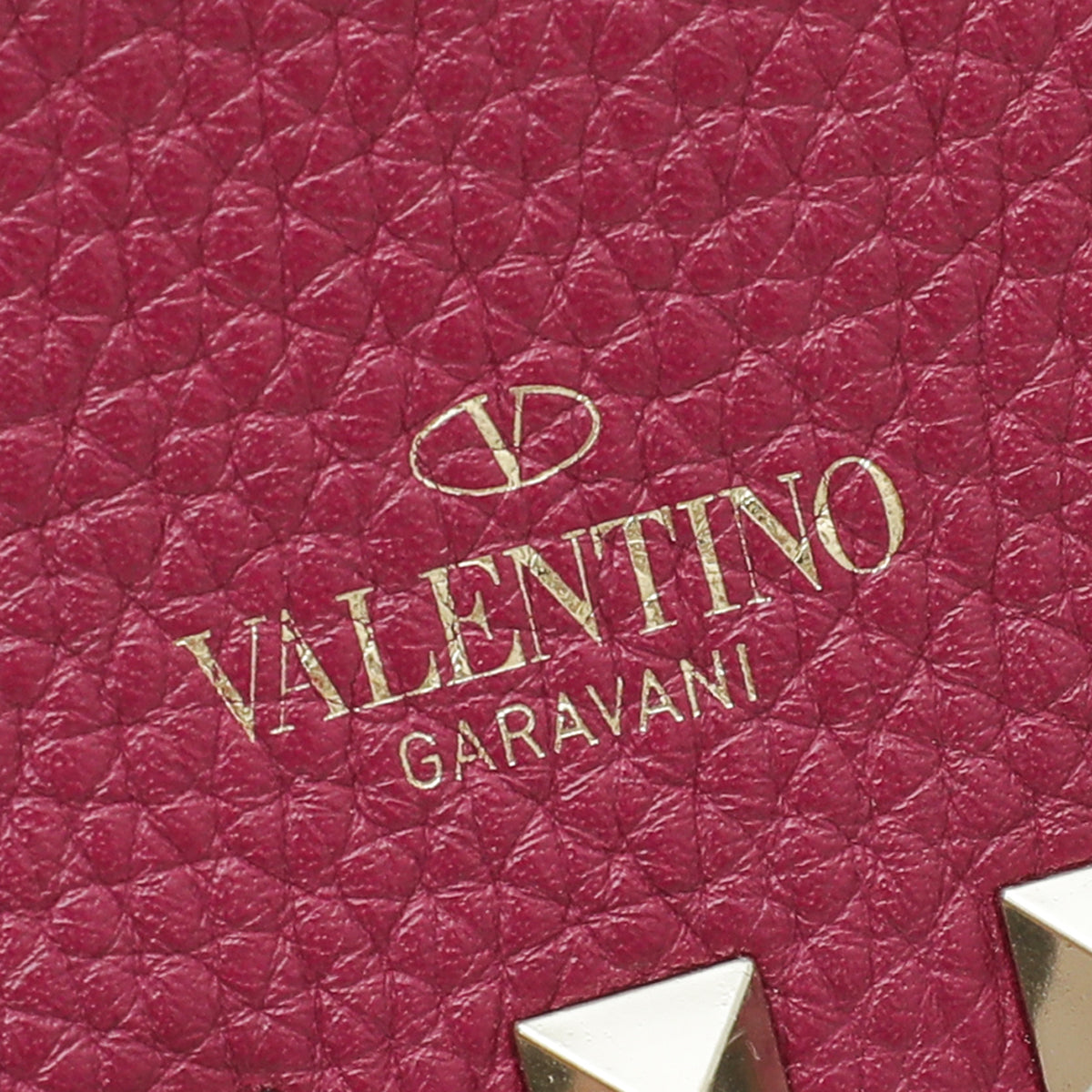 Valentino Fuchsia Rockstud Small French Wallet