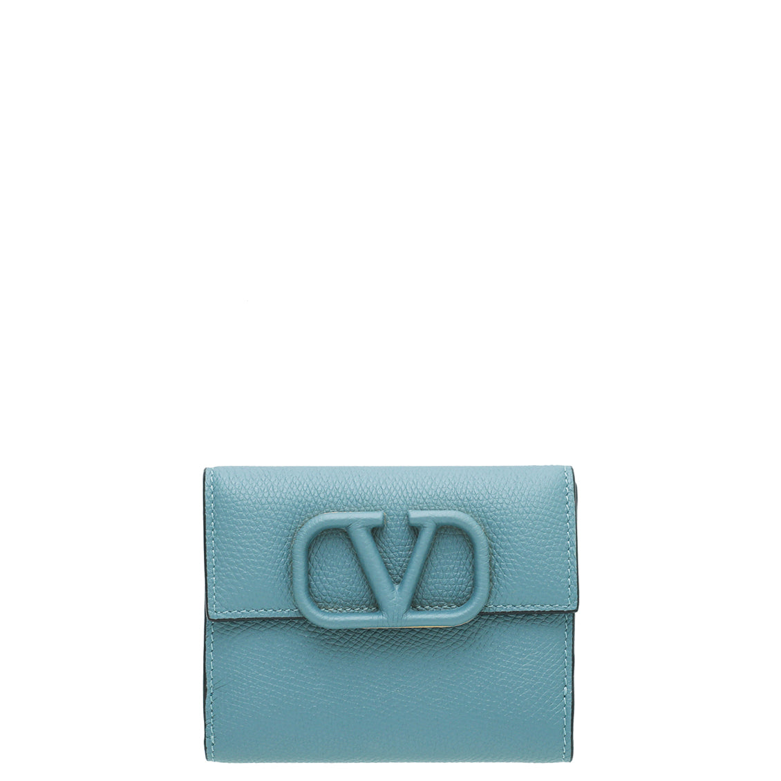 Valentino Grey Vlogo Small Compact Wallet