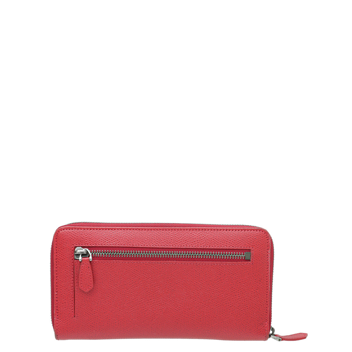 Valentino Red Crystal V Logo Zippy Wallet