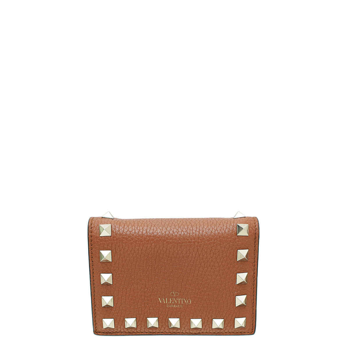 Valentino Brown Rockstud Small Wallet