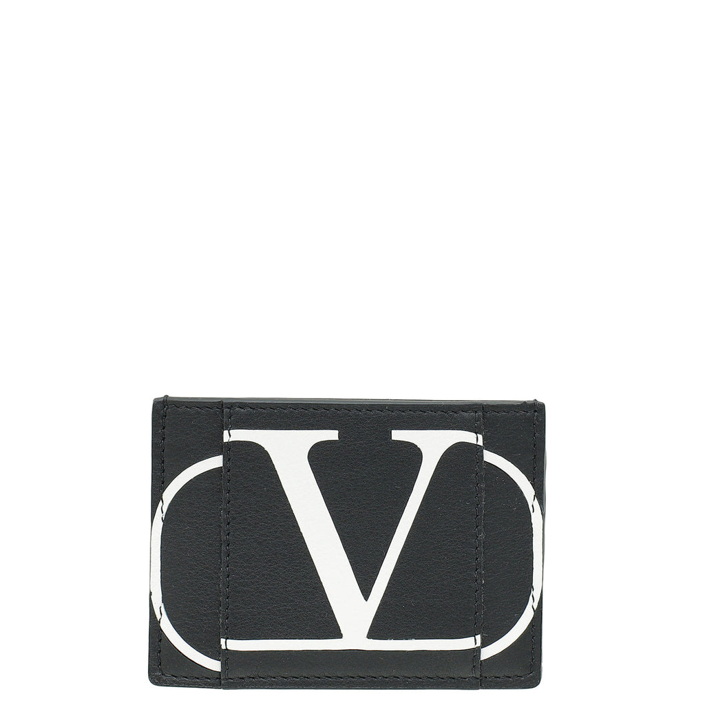 Valentino Bicolor Vlogo Print Card Holder