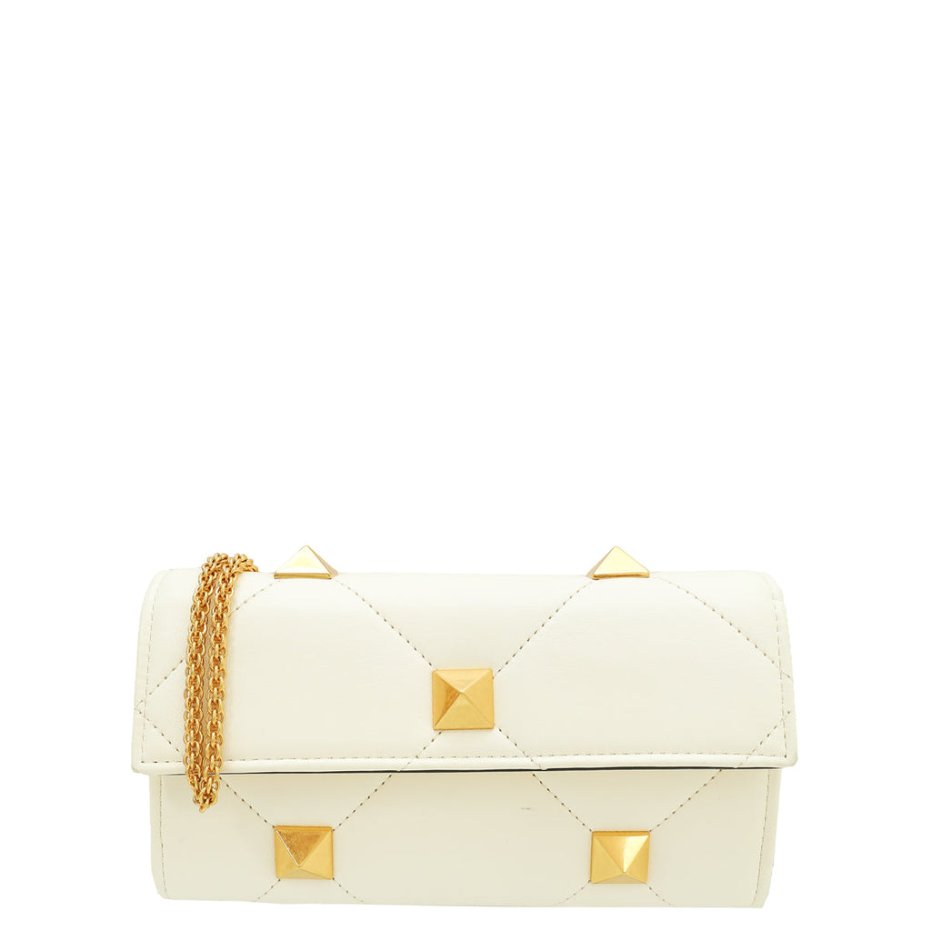 Valentino Neutral Roman Studs Chain Wallet