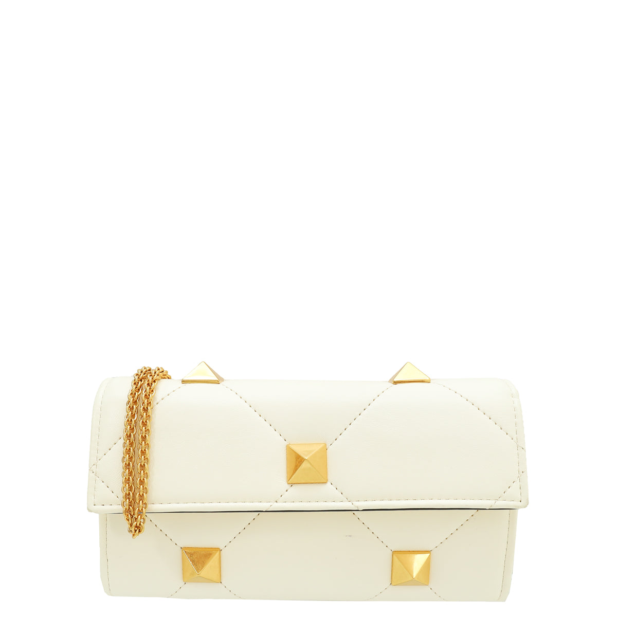 Valentino Neutral Roman Studs Chain Wallet