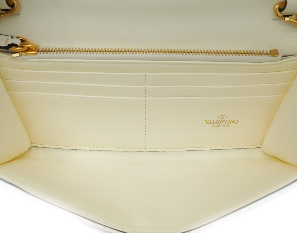 Valentino Neutral Roman Studs Chain Wallet