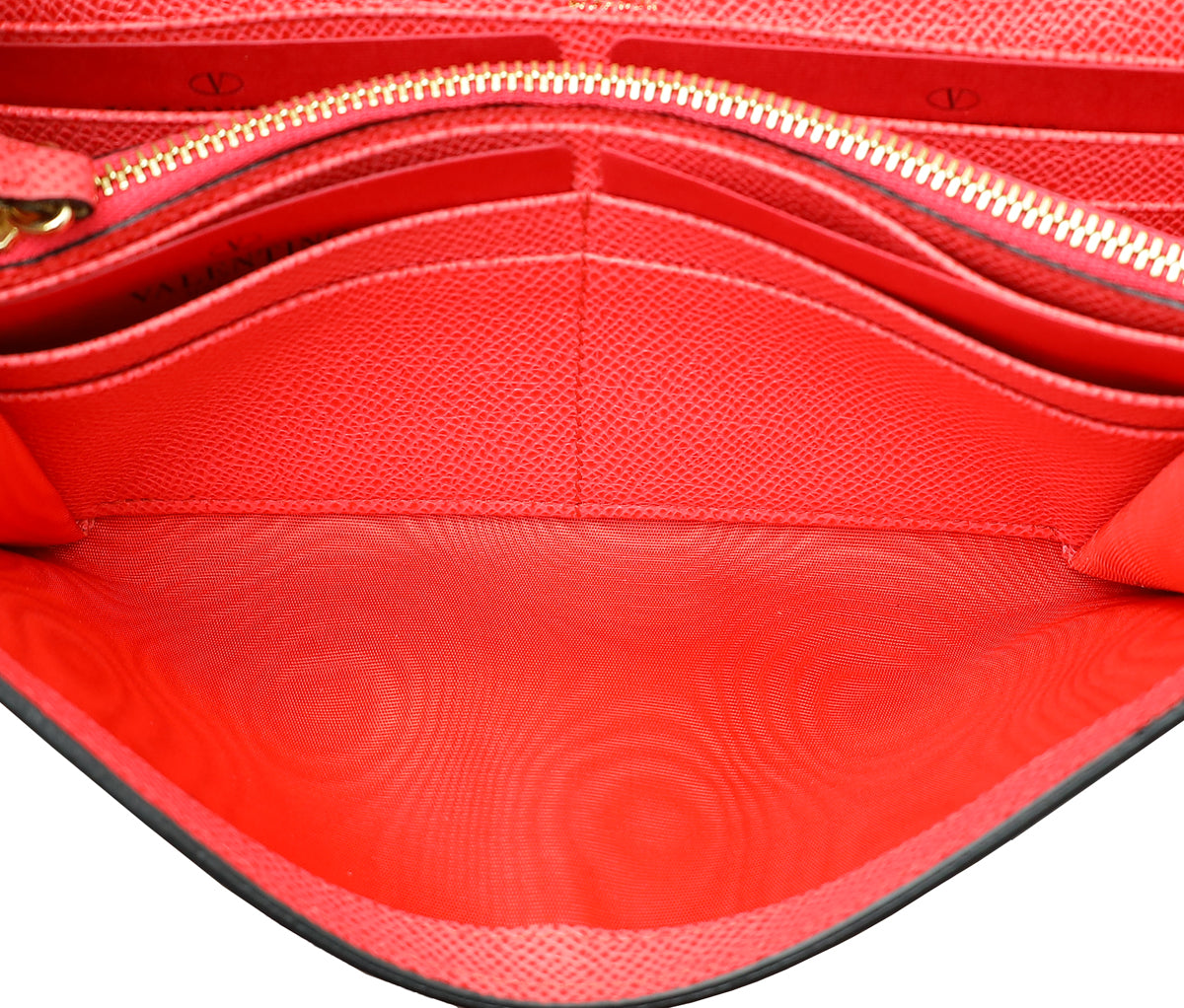 Valentino Red Rockstud Long Continental Wallet