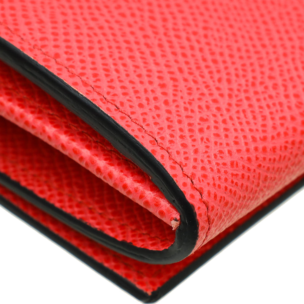 Valentino Red Rockstud Long Continental Wallet