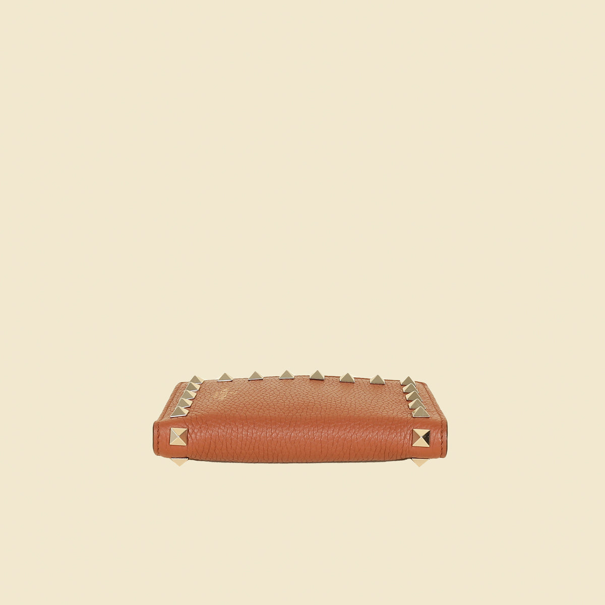 Valentino Brown Rockstud Leather Wallet