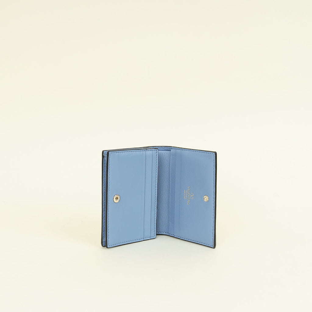 Valentino Blue VLogo Card Wallet