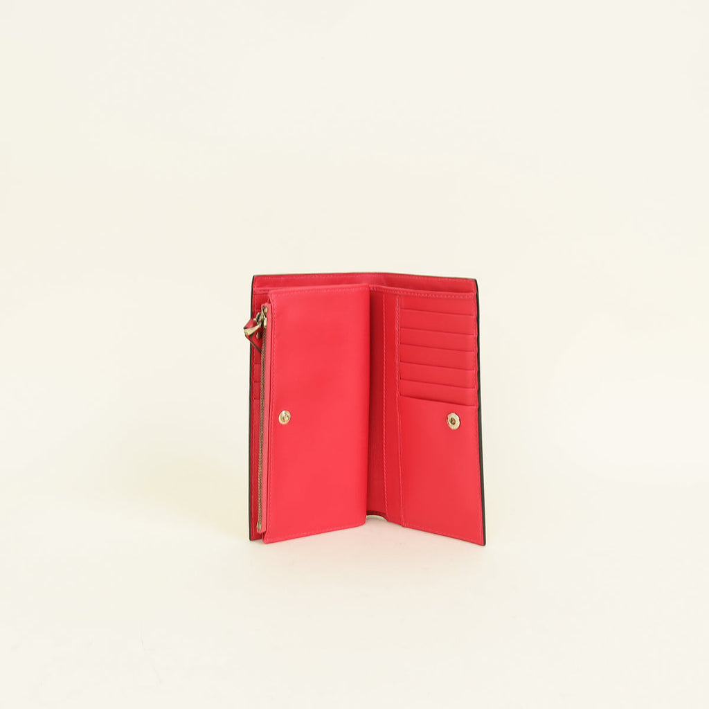 Valentino Red Rockstud Medium Wallet