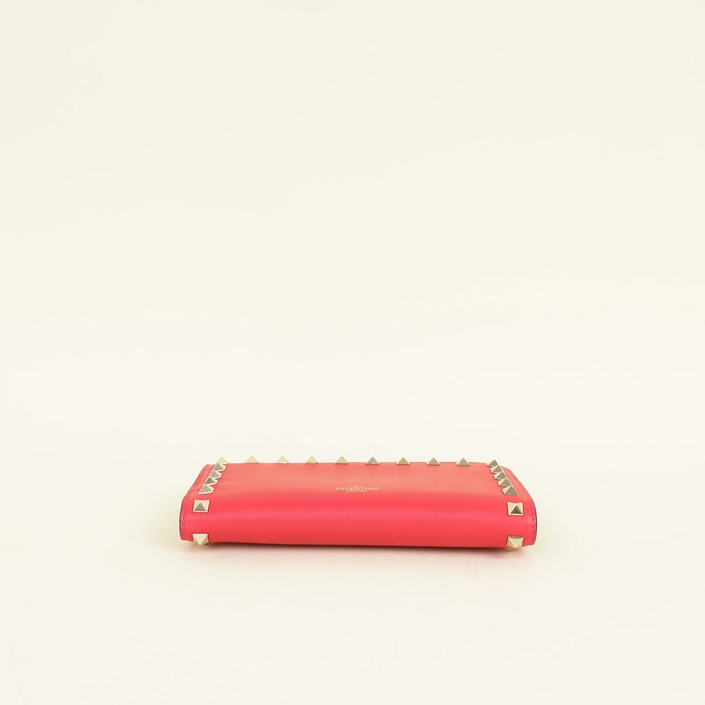 Valentino Red Rockstud Medium Wallet