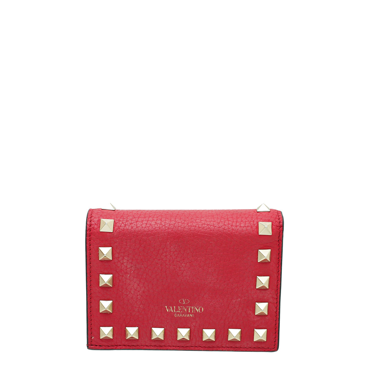 Valentino Red Rockstud Small Wallet