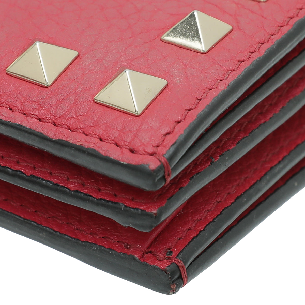 Valentino Red Rockstud Small Wallet