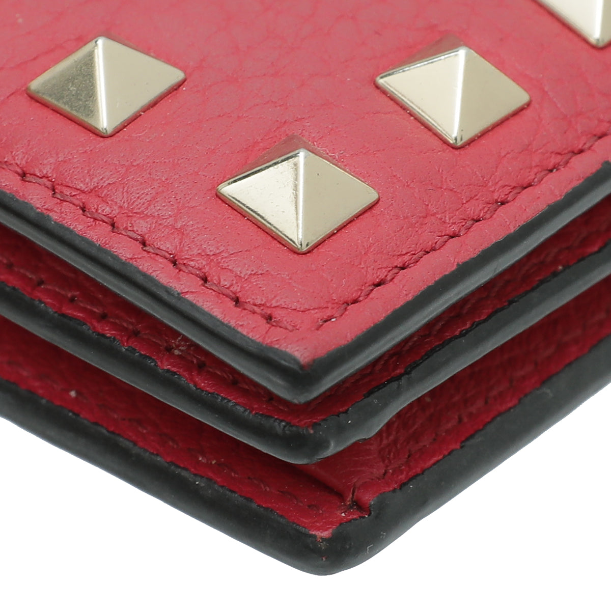 Valentino Red Rockstud Small Wallet