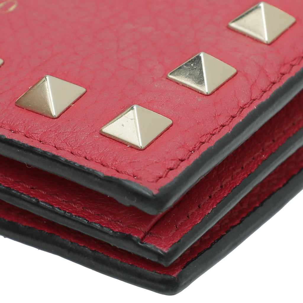 Valentino Red Rockstud Small Wallet