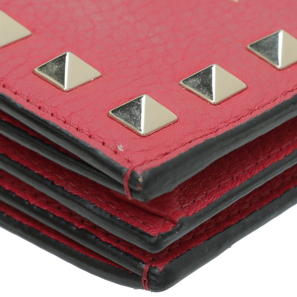 Valentino Red Rockstud Small Wallet